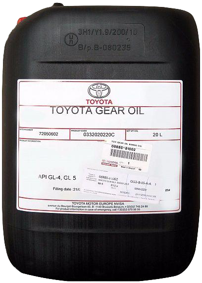 Трансмиссионное масло Toyota SYNTHETIC Gear Oil 75W-90, 20л